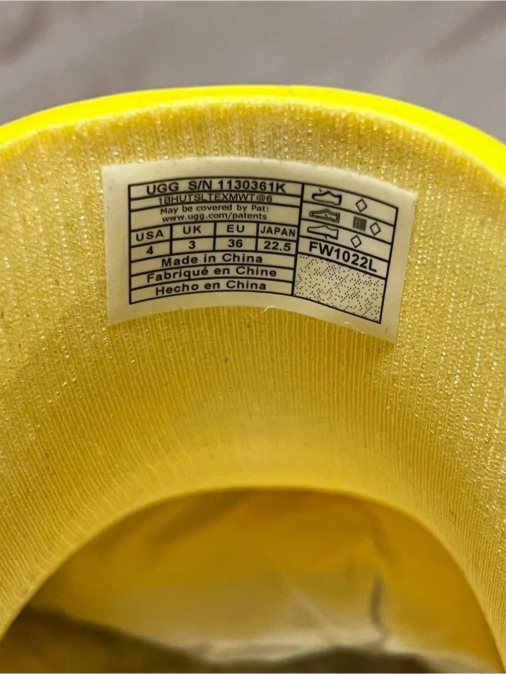 UGG Kids' Drizlita Bright Yellow Waterproof Boot (New without tags)
